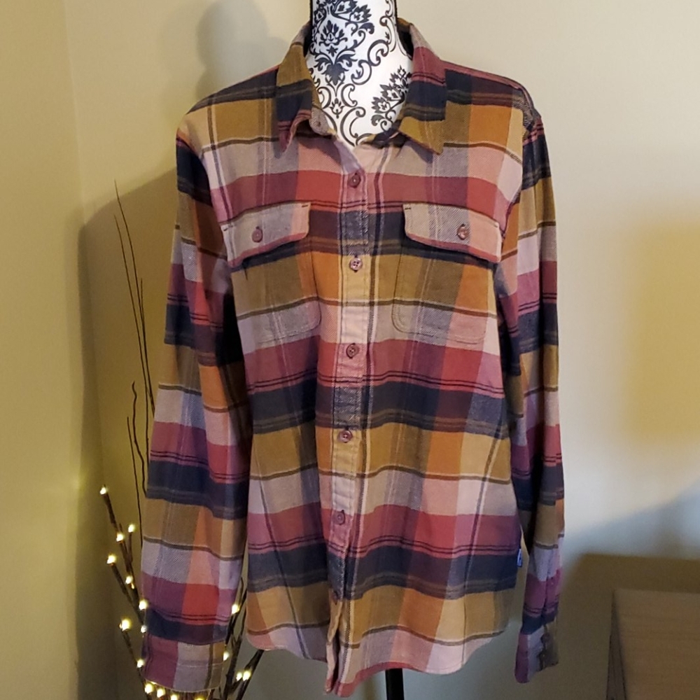 Patagonia Plaid Button-Down Shirt in Mustard, Pink, Navy